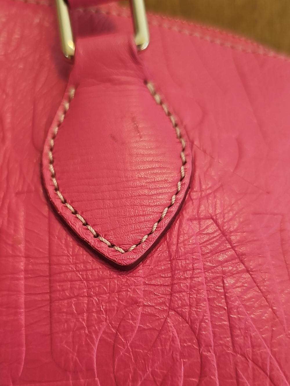 Dooney & Bourke Dark Pink Embossed Dome Satchel with Detachable Strap - Picture 4 of 16